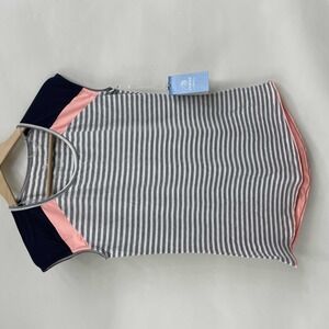 NWT MPG Sleeveless Boat Neck Striped Tank Ash Coral Performance Wear Medium